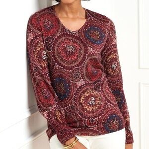 Talbots Petites 100% Merino Wool Sweater Women’s Size P Scoop Neck Puff Sleeves